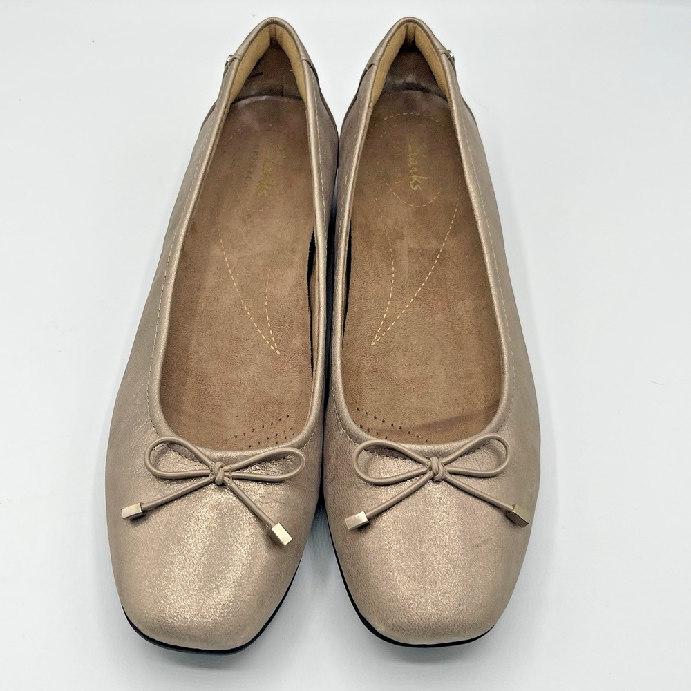 Clarks Candra Bronze Ballet Flats Women's Slip On 7.5